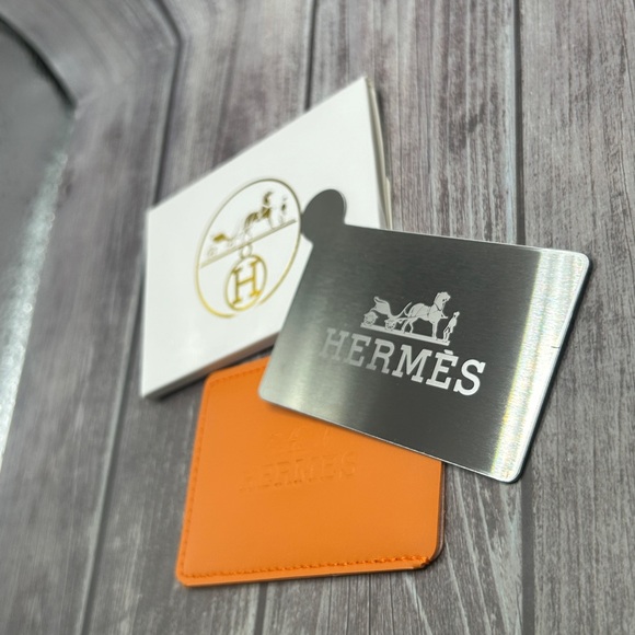 NIB HERMES Mirror in Logo Case/ Card Holder Orange GWP Gift - Picture 2 of 11